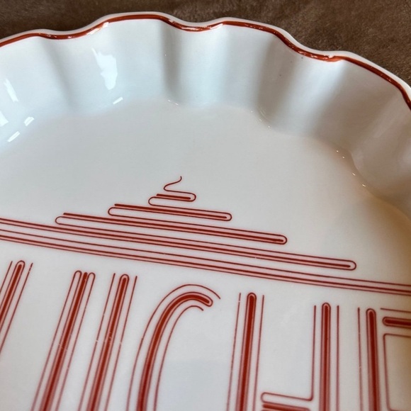 Saltera *Vintage* 1977 Himark Gourmet Kitchen Ceramic Quiche Dish, Red and White - Picture 2 of 10